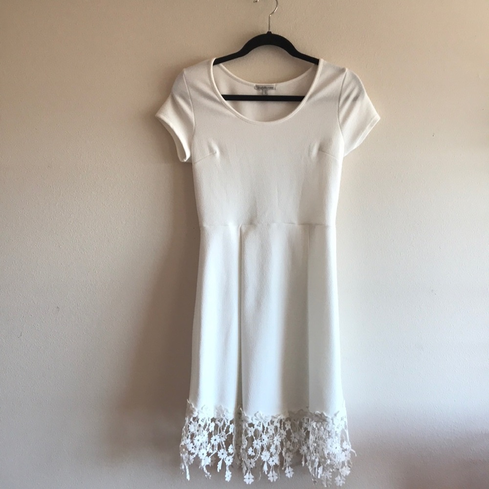 Charlotte Russe White Lace Bottom Dress